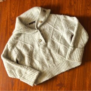 Witty Fox Gray Women's Sweater with big buttons size small